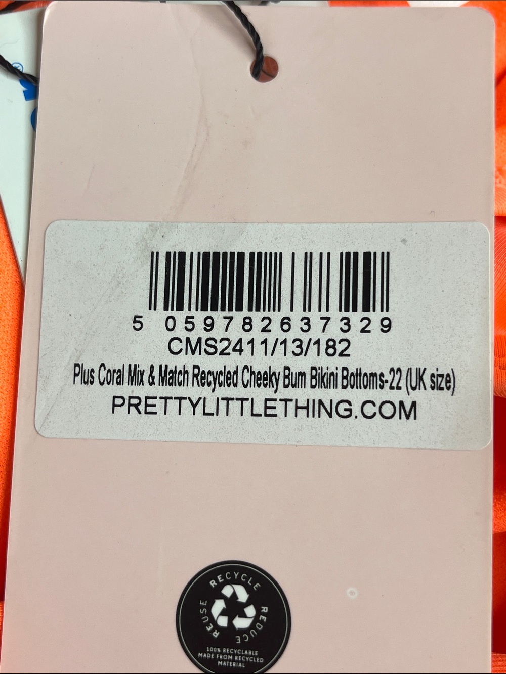 PrettyLittleThing Neon Orange Bikini Set - Picture 3 of 7